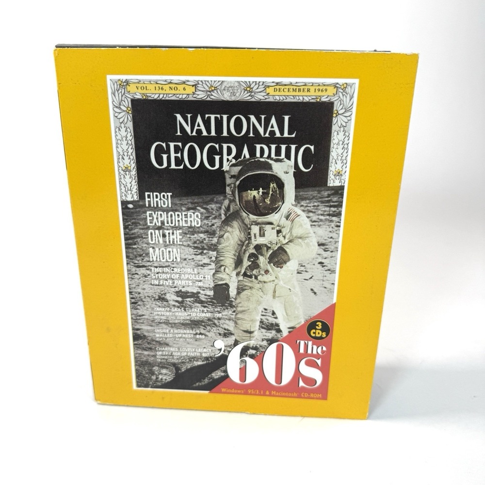 National Geographic The '60s 3 CD-ROM Set 1960-1969 Windows 95 Mac Complete